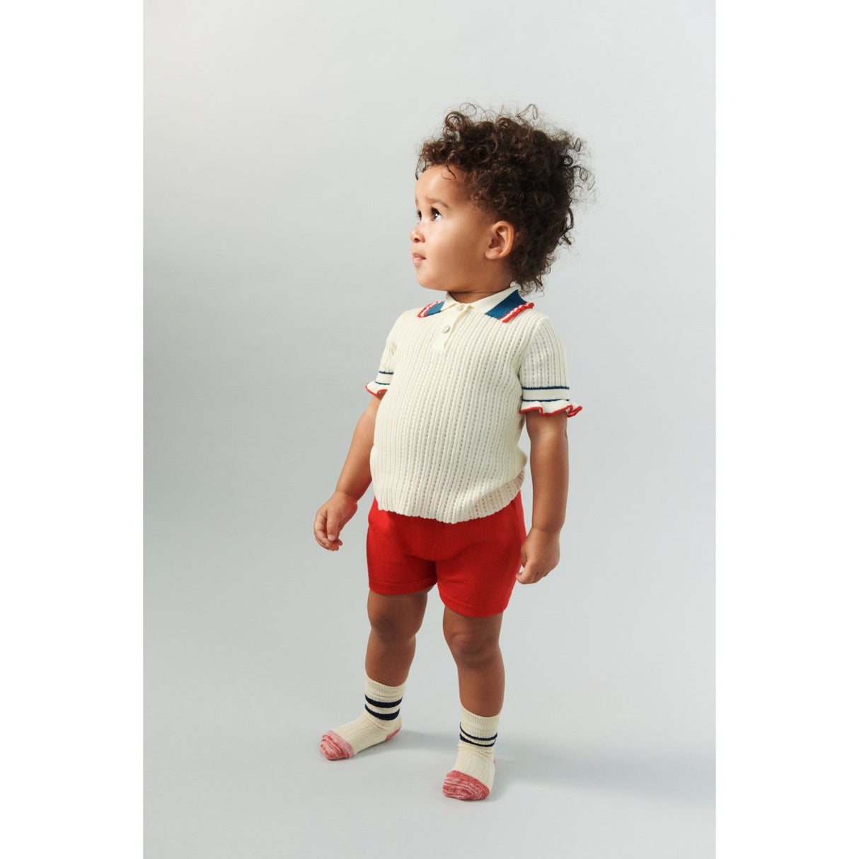 FUB Ecru Pointelle Polo