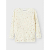 Name It Snow White Small Flowers Nmfwang Wool Needle Ls Top Noos