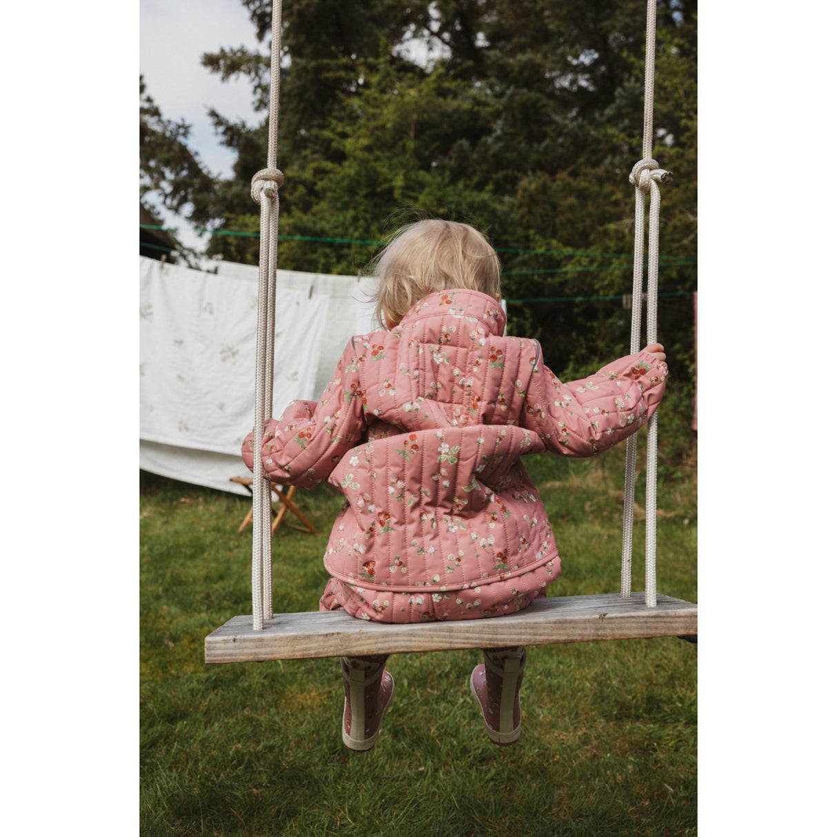 Petit Piao Dusty Rose Strawberry AOP PPEver Thermo Long Jacket