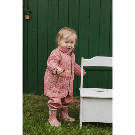 Petit Piao Dusty Rose Strawberry AOP PPEver Thermo Long Jacket