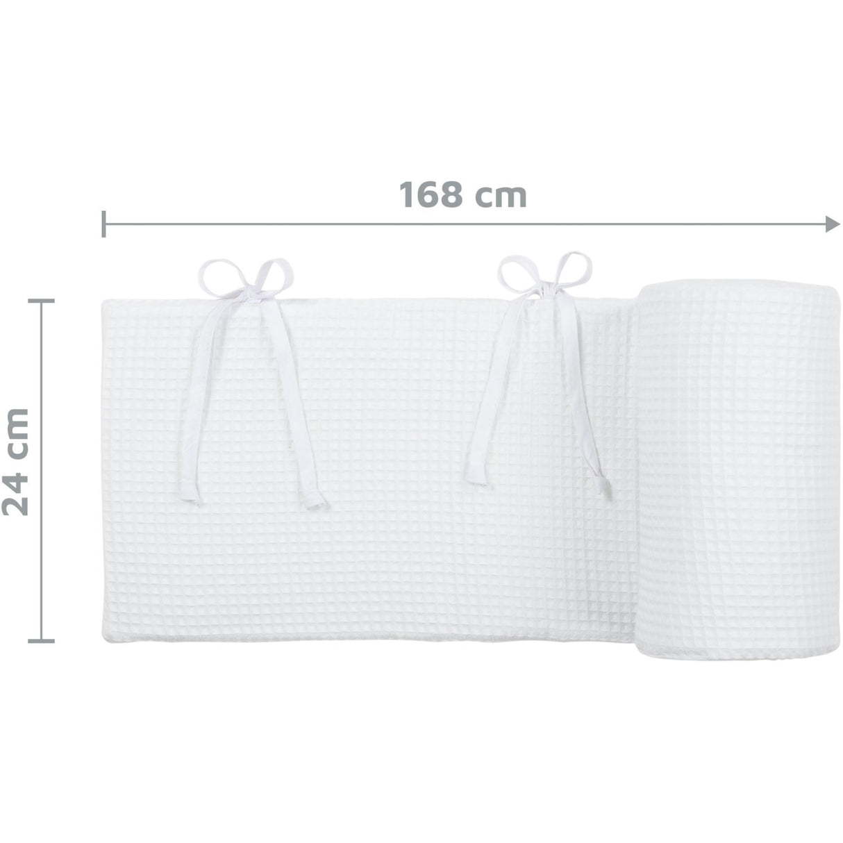 babybay® White Bed Bumper Waffle Piqué Honeycomb