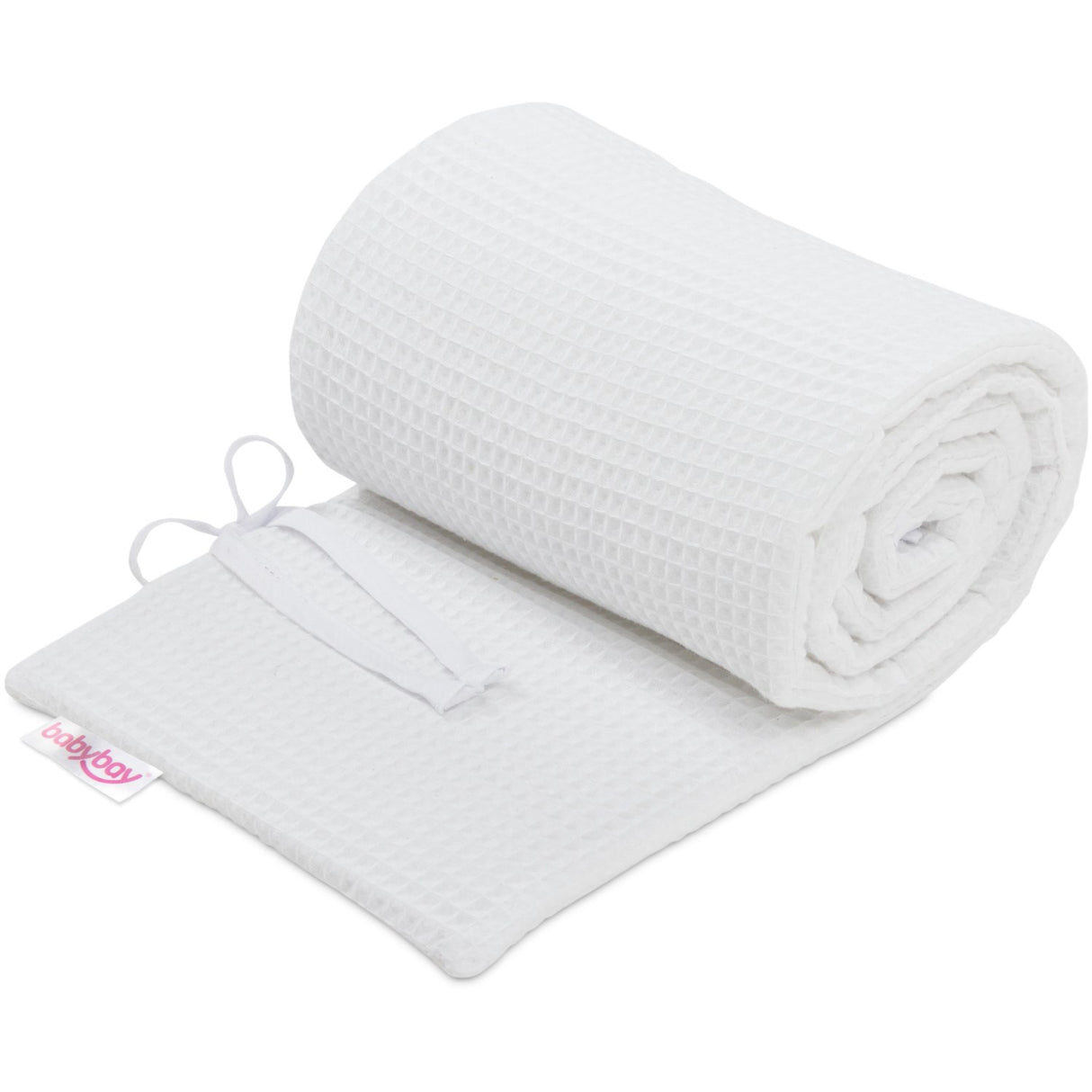 babybay® White Bed Bumper Waffle Piqué Honeycomb