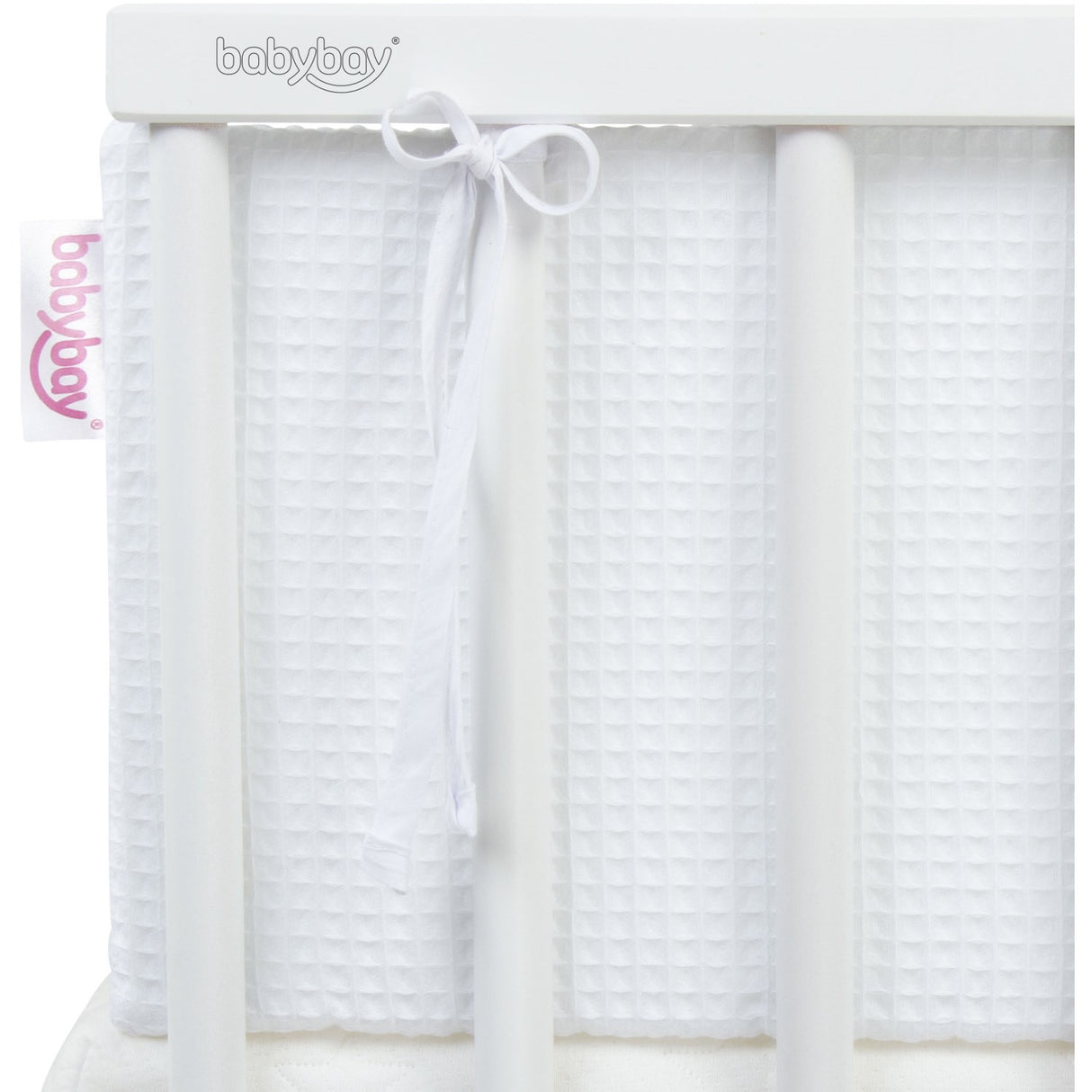 babybay® White Bed Bumper Waffle Piqué Honeycomb