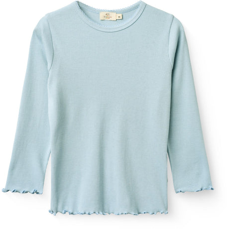 COPENHAGEN COLORS Dusty Blue Modal Rib Ls Tee W. Picot