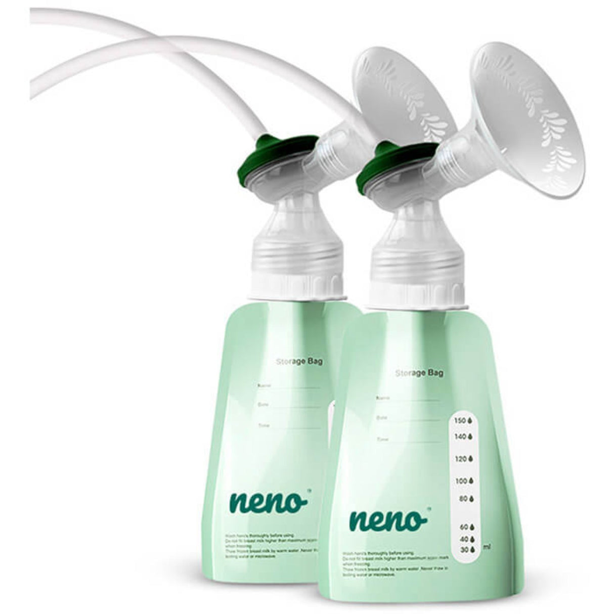 Neno Grøn Snack Bag Brystmælk 20 Poser + Adapter