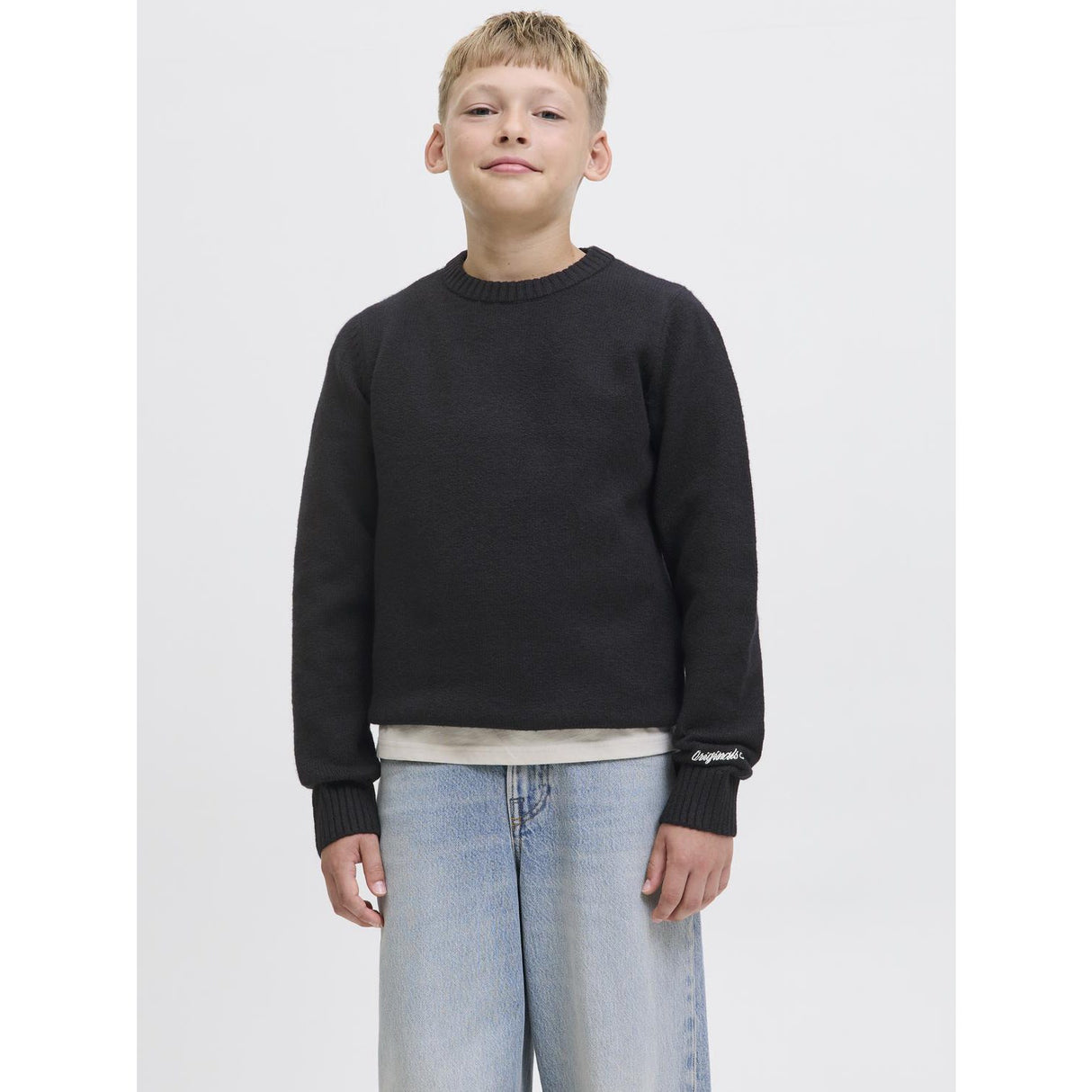Jack & Jones Junior Black Jornorrebro Knit Crew Neck Sn Jnr