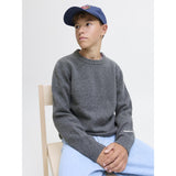 Jack & Jones Junior Dark Grey Melange Jornorrebro Knit Crew Neck Ln Jnr