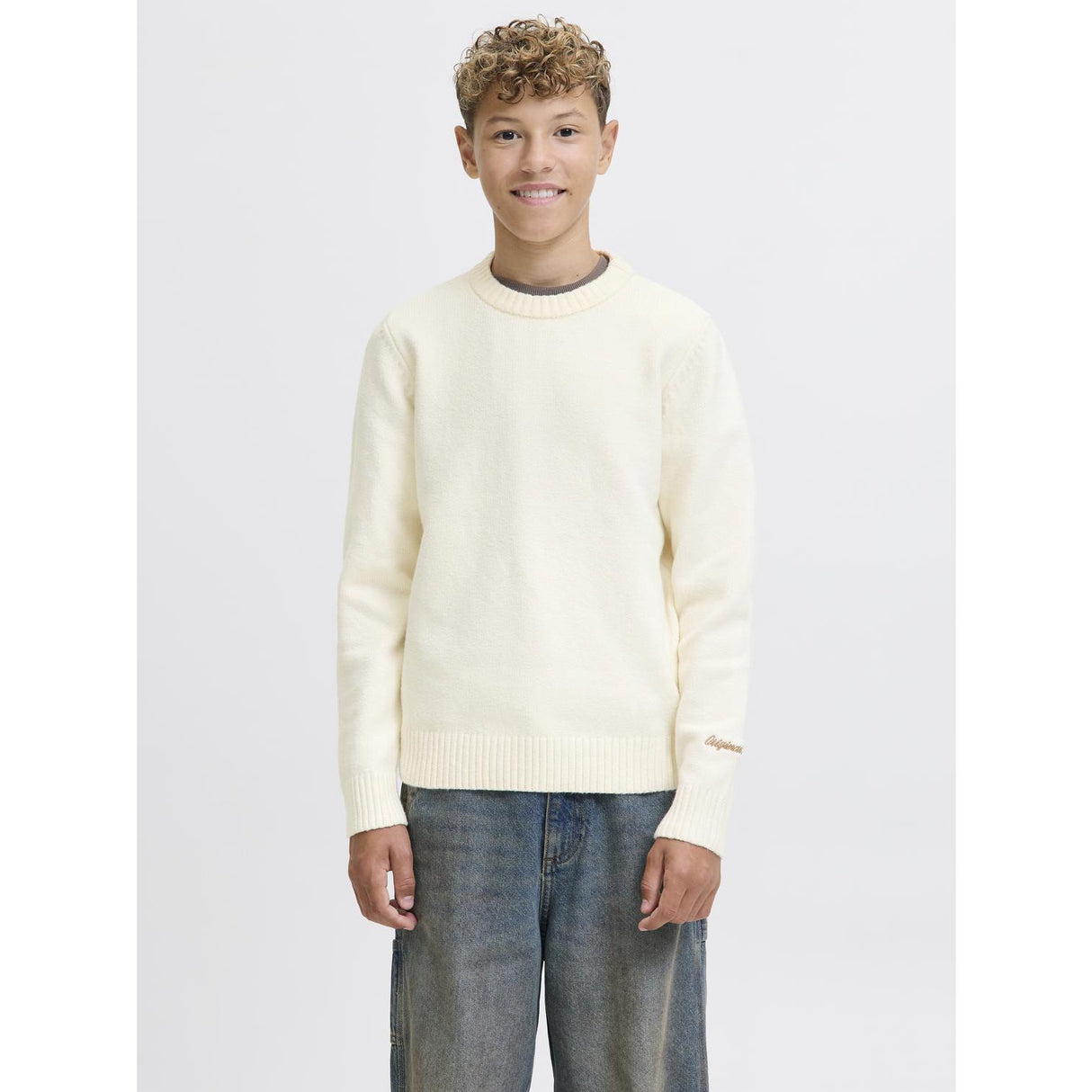 Jack & Jones Junior Sea Salt Jornorrebro Knit Crew Neck Ln Jnr