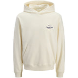 Jack & Jones Junior Antique White Jornorrebro Typo Back Sweat Hood Sn Jnr