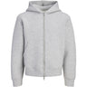 Jack & Jones Junior Light Grey Melange Jcolegacy Sweat Scuba Zip Hood Sn Jnr