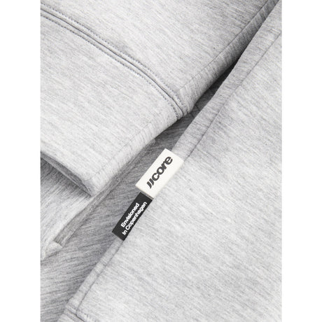 Jack & Jones Junior Light Grey Melange Jcolegacy Sweat Scuba Zip Hood Sn Jnr