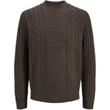 Jack & Jones Junior Ganache Melange Jprblucallum Cable Knit Crew Neck Jnr