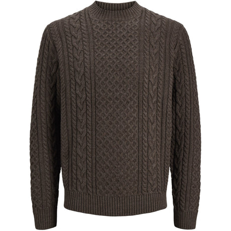 Jack & Jones Junior Ganache Melange Jprblucallum Cable Knit Crew Neck Jnr