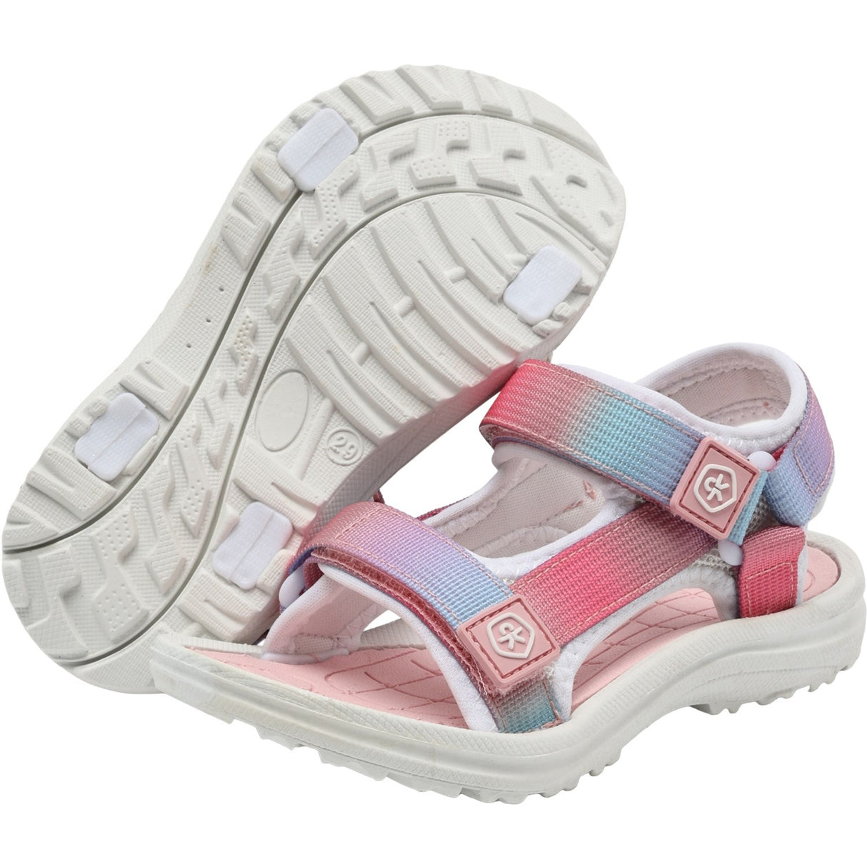 Color Kids Bridal Rose Colorblock Sandals W. Velcro