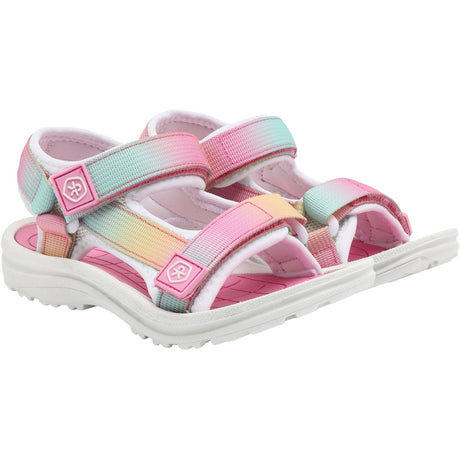 Color Kids Begonia Pink Colorblock Sandals W. Velcro