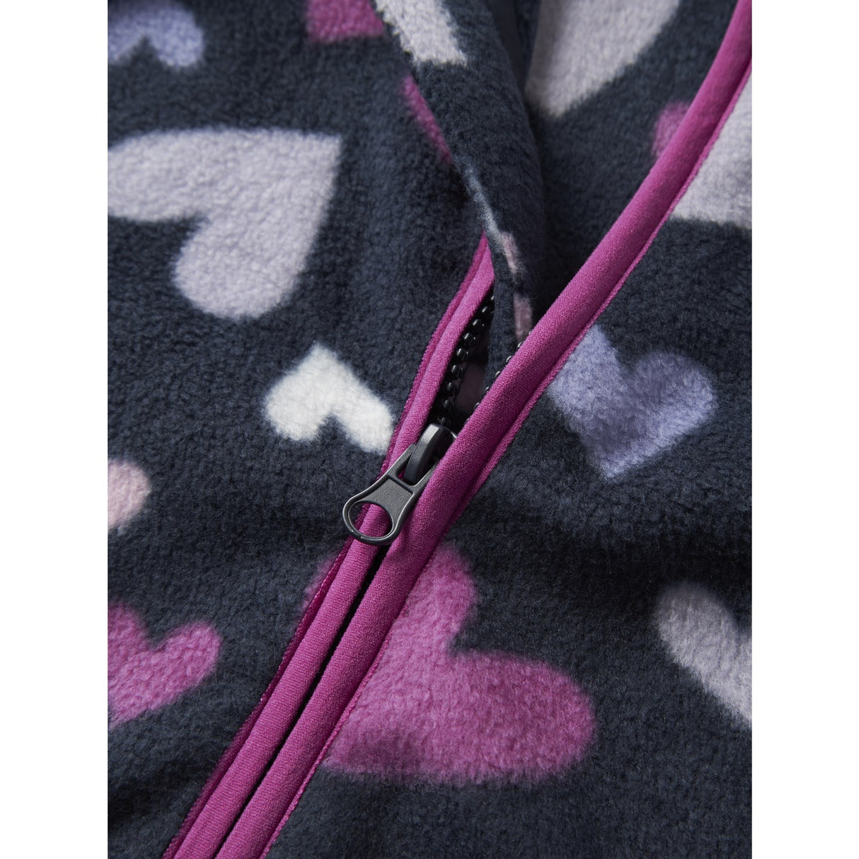 Name It Dark Sapphire Hearts Nmfmeeko Fleece Jacket Aop2 Noos
