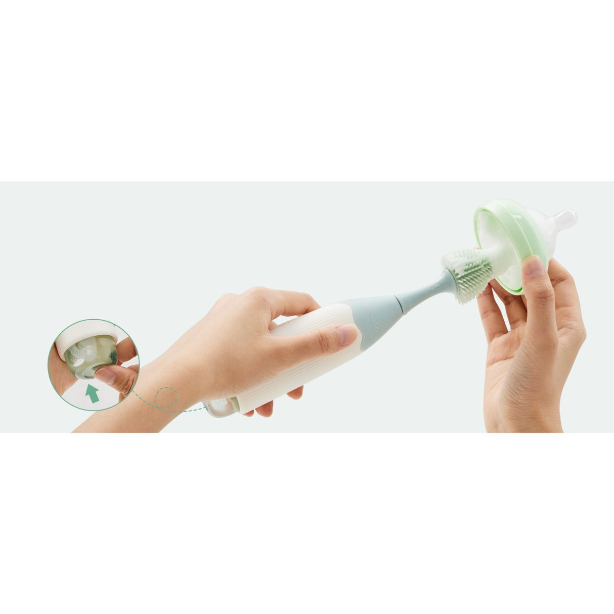 Momcozy Green Push-Press Design Bottle Brush Kit