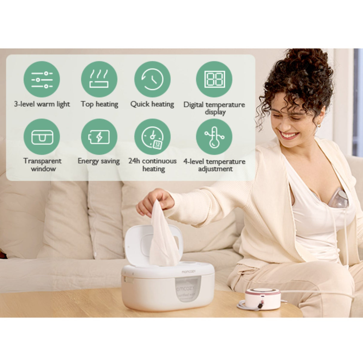 Momcozy Large Capacity Baby Wipe Warmer- EU Version