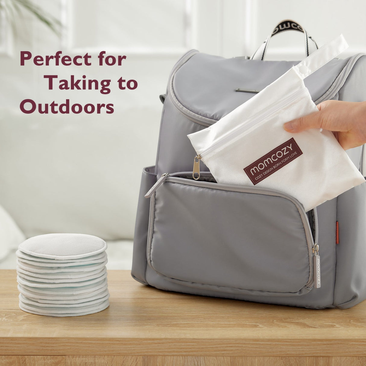 Momcozy Natural Reusable Nursing Pads 14-Pack Thick