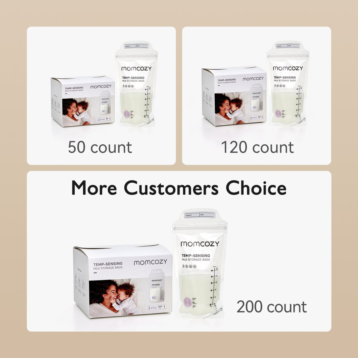 Momcozy Breastmilk Bag 120-Pack