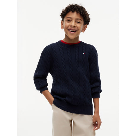 Tommy Hilfiger Dark Night Navy Cotton Cable Sweater
