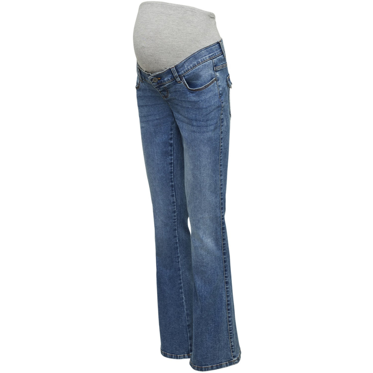 Mama;licious Medium Blue Denim Mlkairo Mb Flared Pocket Jeans "34