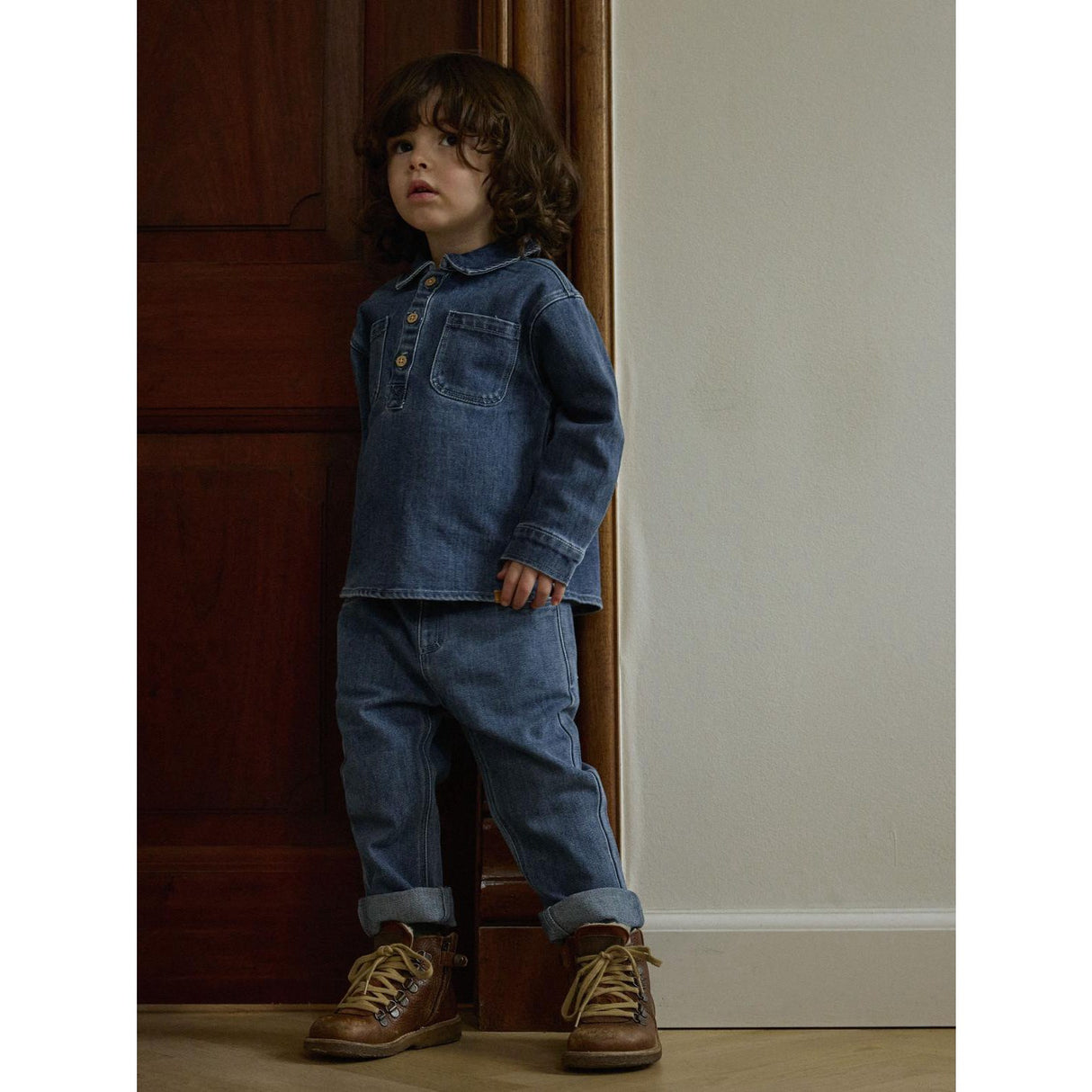 Lil'Atelier Dark Blue Denim Nmmobello Ls Loose Overshirt 1144-Se Lil