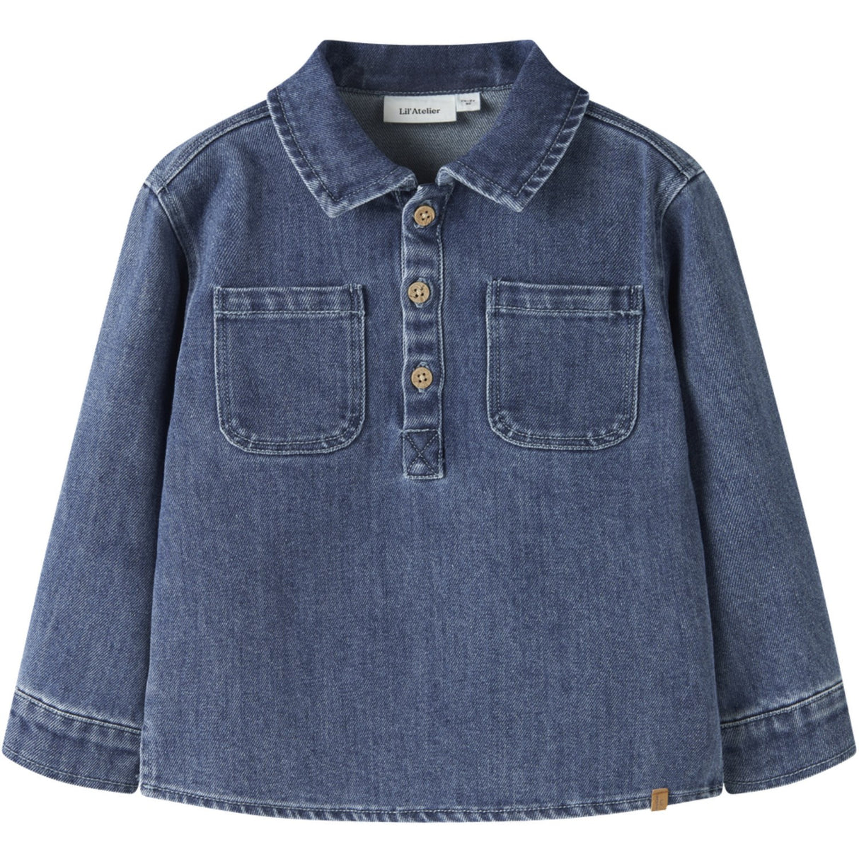 Lil'Atelier Dark Blue Denim Nmmobello Ls Loose Overshirt 1144-Se Lil