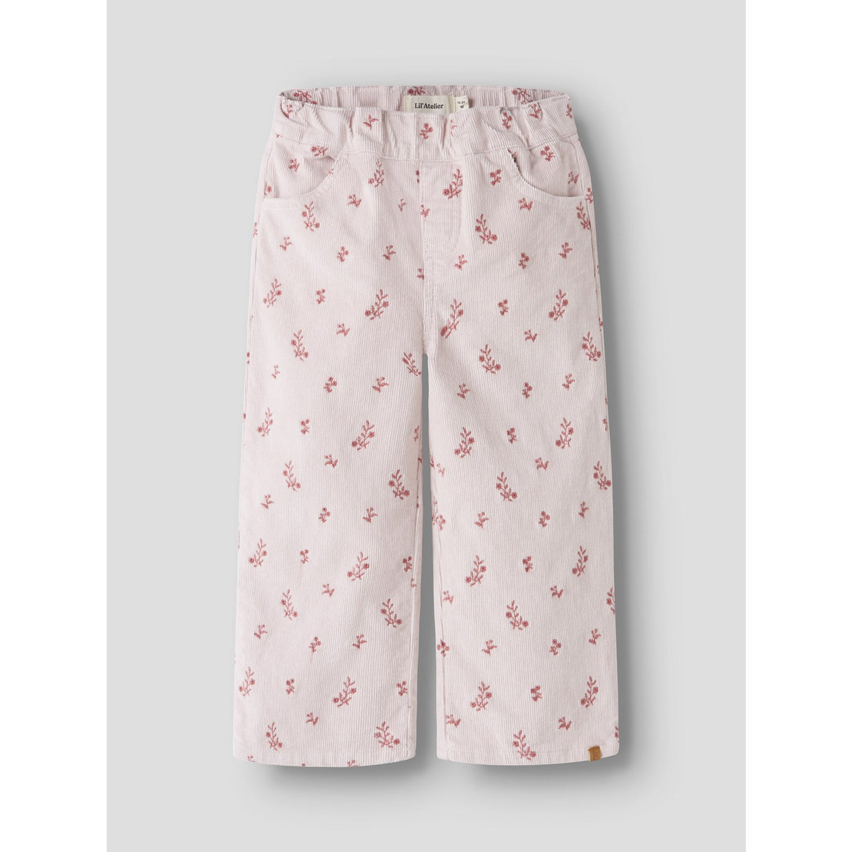 Lil'Atelier Hushed Violet Flower Emb Nmfnelly Cord Wide Pants 1145-Hc Lil