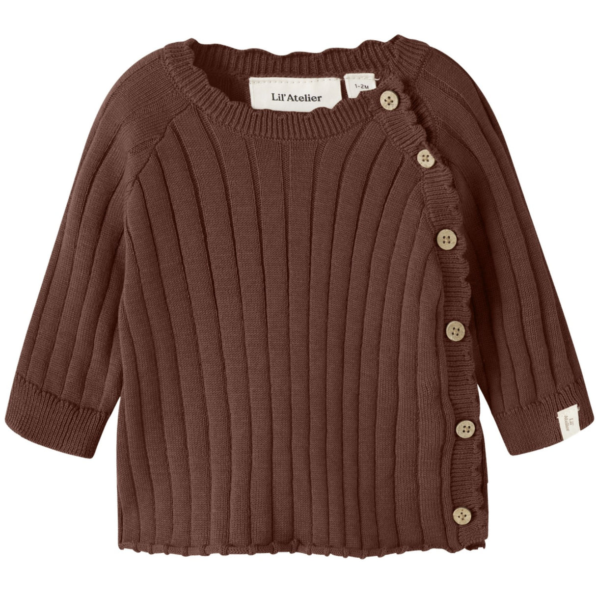 Lil'Atelier Mahogany Nbfnelsan Ls Wrap Knit Lil