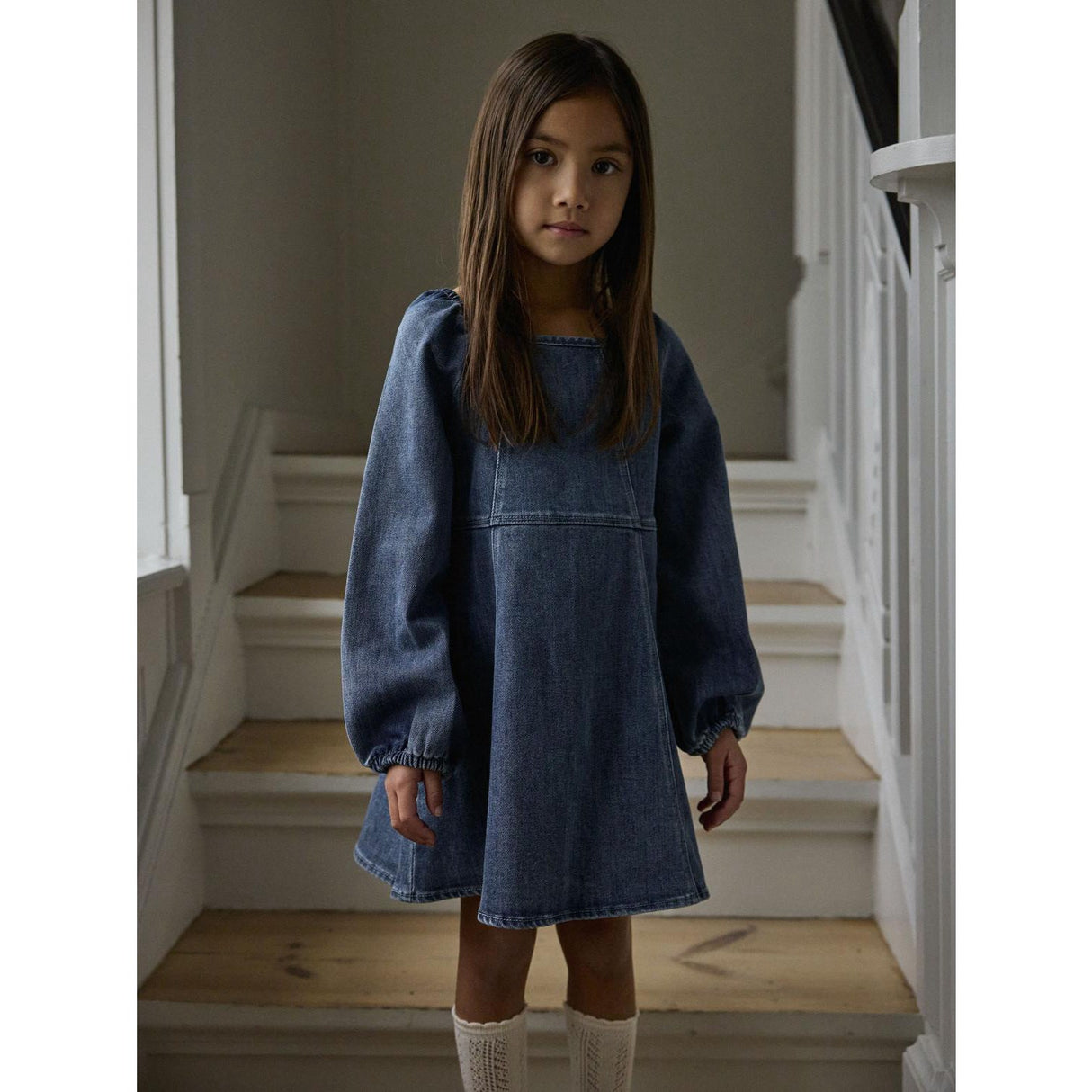 Lil'Atelier Dark Blue Denim Nmfobello Ls Loose Dnm Dress 1144-Se Lil
