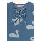 TinyCottons Medium Wash Denim Big Swans Dress