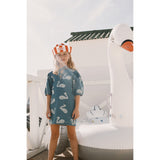 TinyCottons Medium Wash Denim Big Swans Dress