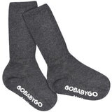 Gobabygo Dark Grey Melange Non Slip Socks Organic Cotton