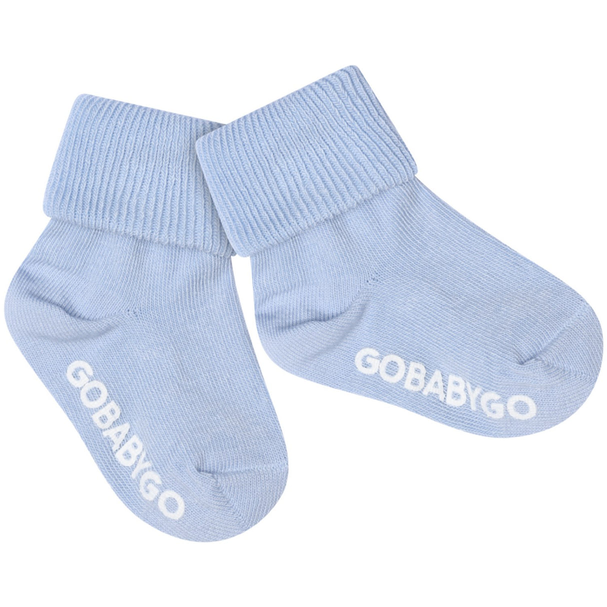 Gobabygo Sky Blue Non Slip Socks Organic Cotton