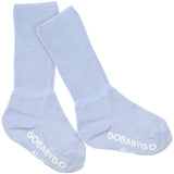 Gobabygo Sky Blue Non Slip Socks Organic Cotton