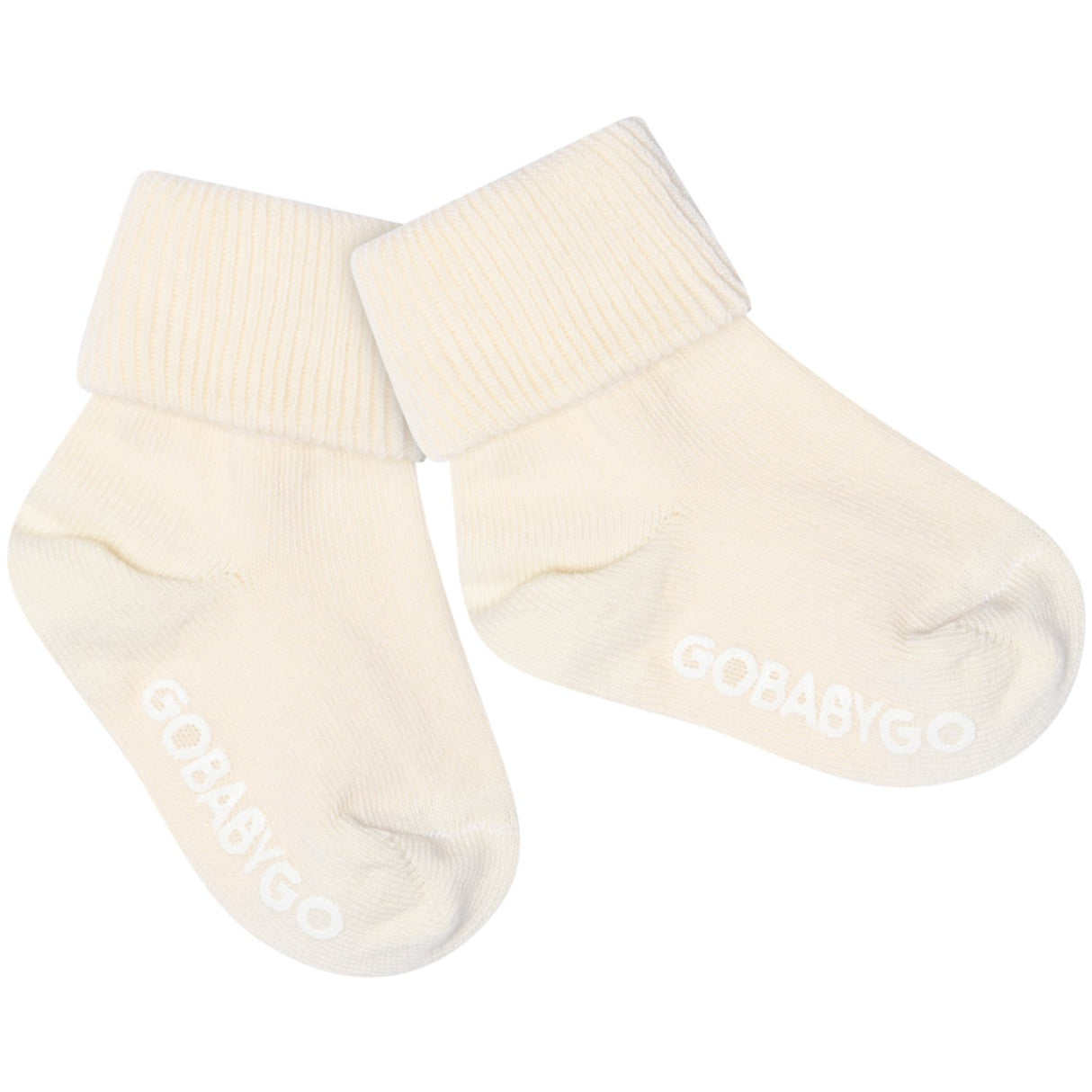 Gobabygo Off White Non Slip Socks Organic Cotton
