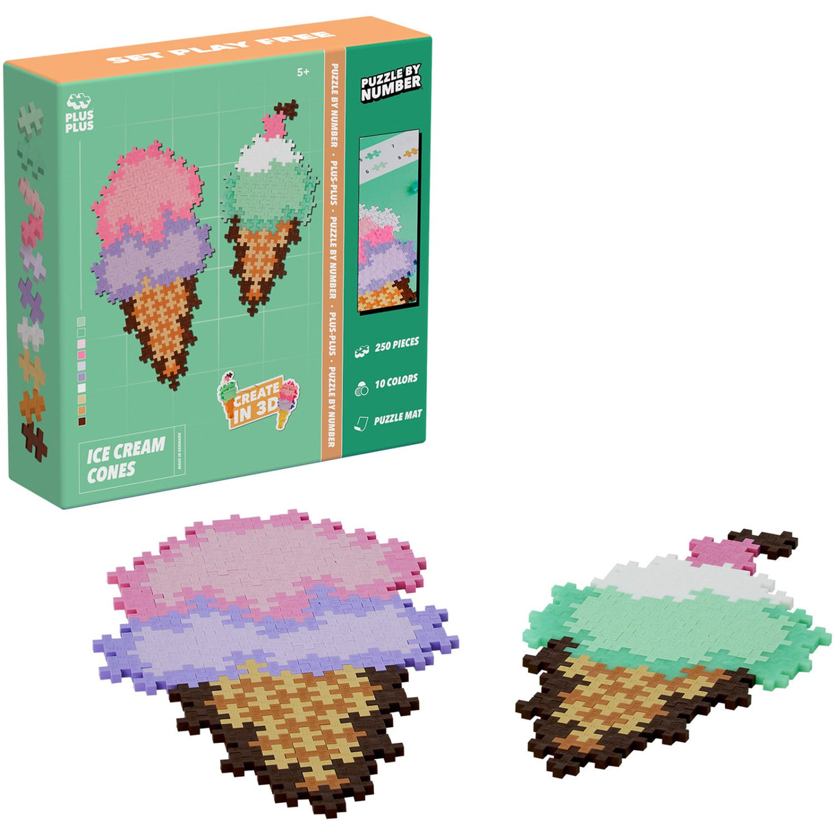 Plus-Plus Puzzle By Number Ice Cream Cones 250pcs