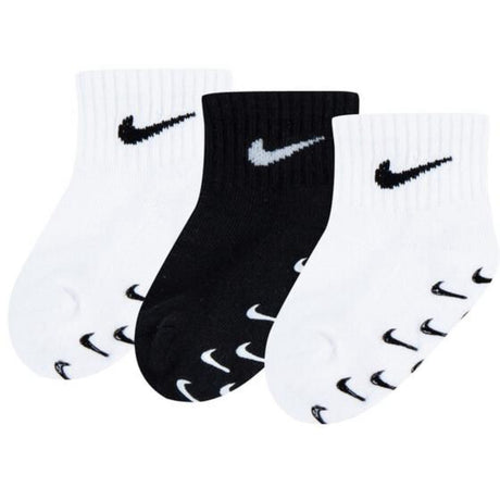 NIKE White 3-Pack Inf/Todd Gripper Qtr Socks