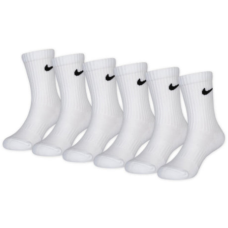 NIKE White Df Performance Basic Crew 6-Pack Socks