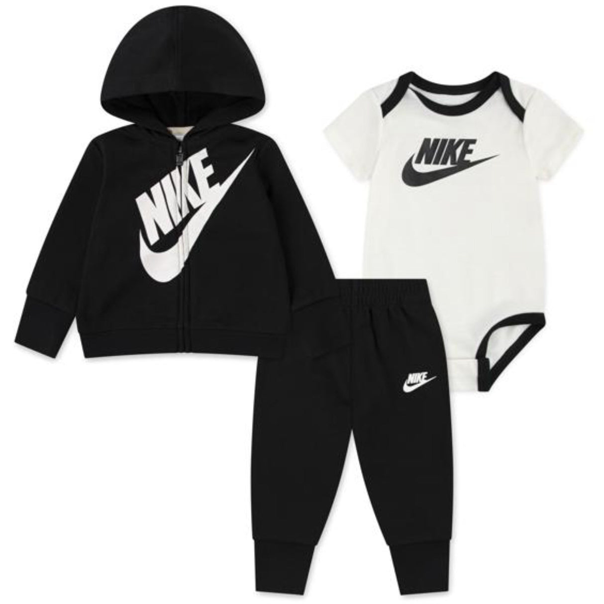 NIKE Black Sustainable 3Pc Fz Set
