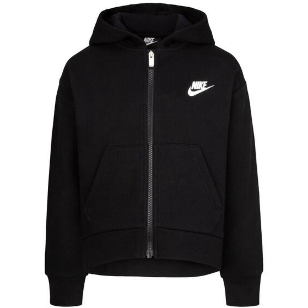 NIKE Black Club Fleece High Low Fz Hoodie