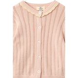 COPENHAGEN COLORS Dusty Rose Comb. Knitted Pointelle Cardigan