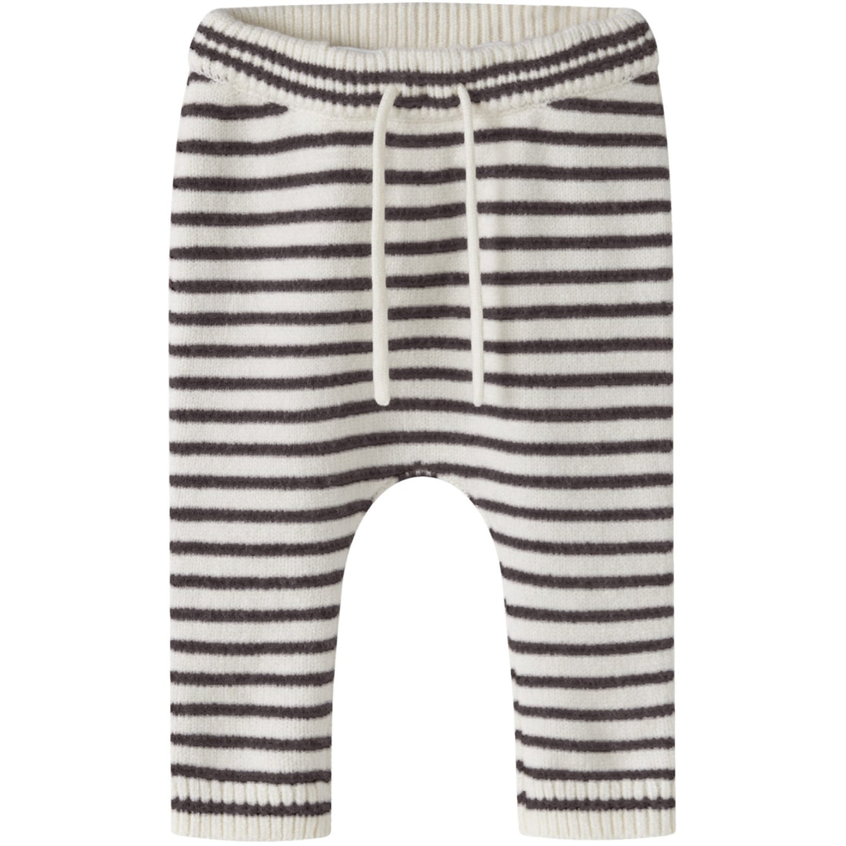 Name It Antique White Chocolate Plum Nbmostripe Knit Pants