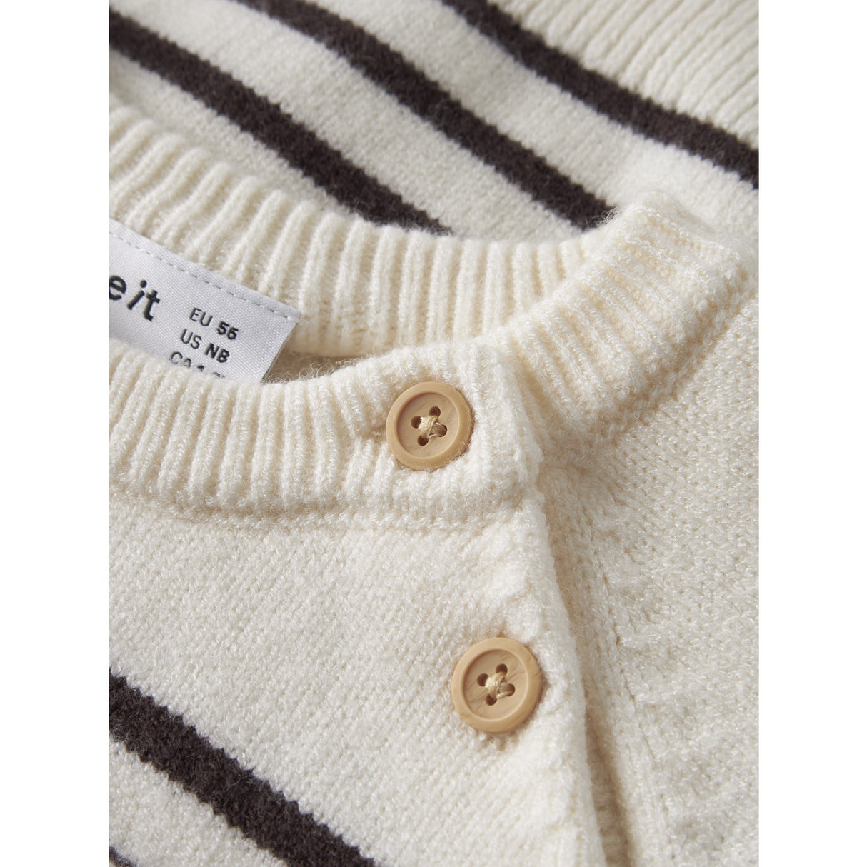 Name It Antique White Chocolate Plum Nbmostripea Ls Knit