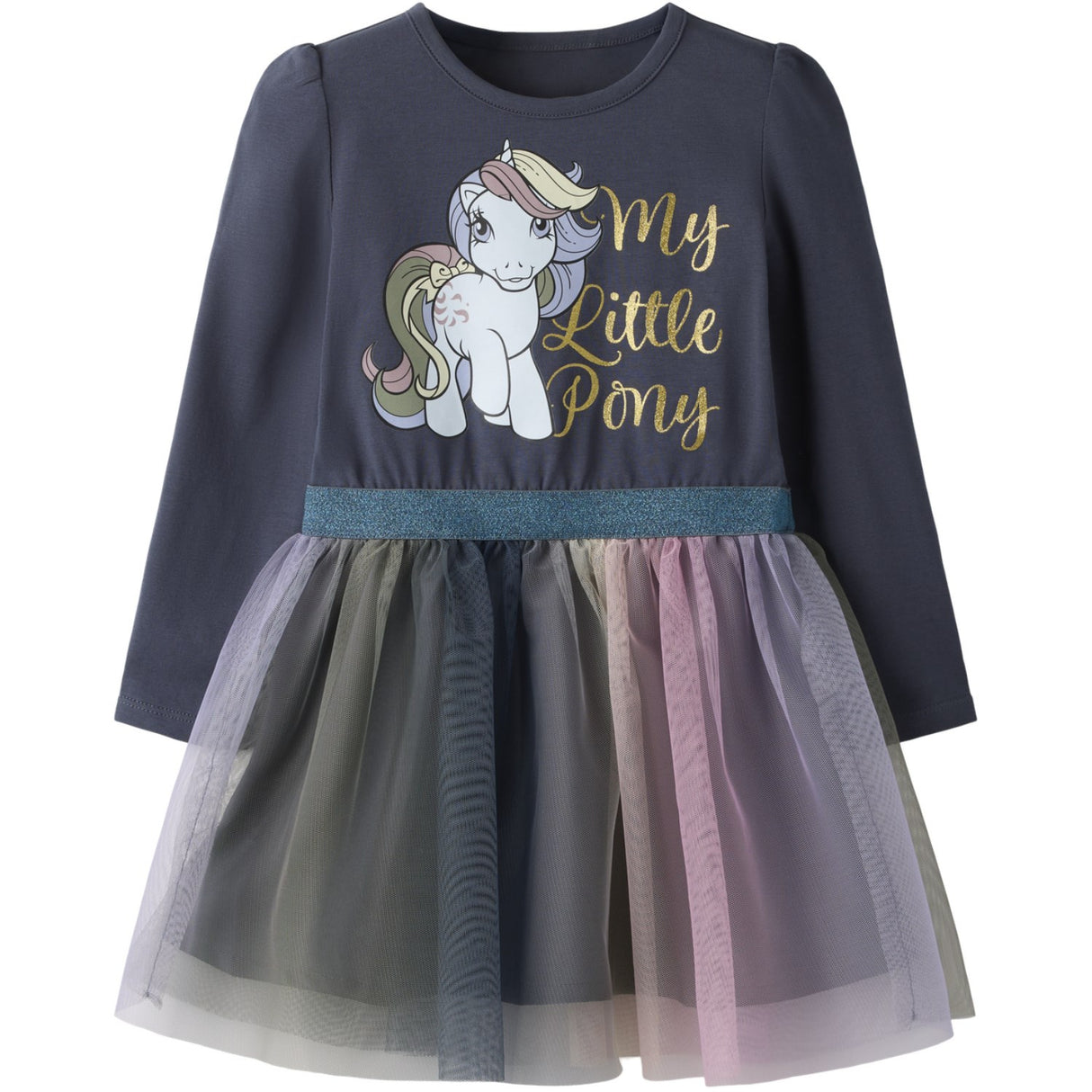 Name It Ombre Blue Nmfsessa Mlp Ls Tulle Dress Cplg