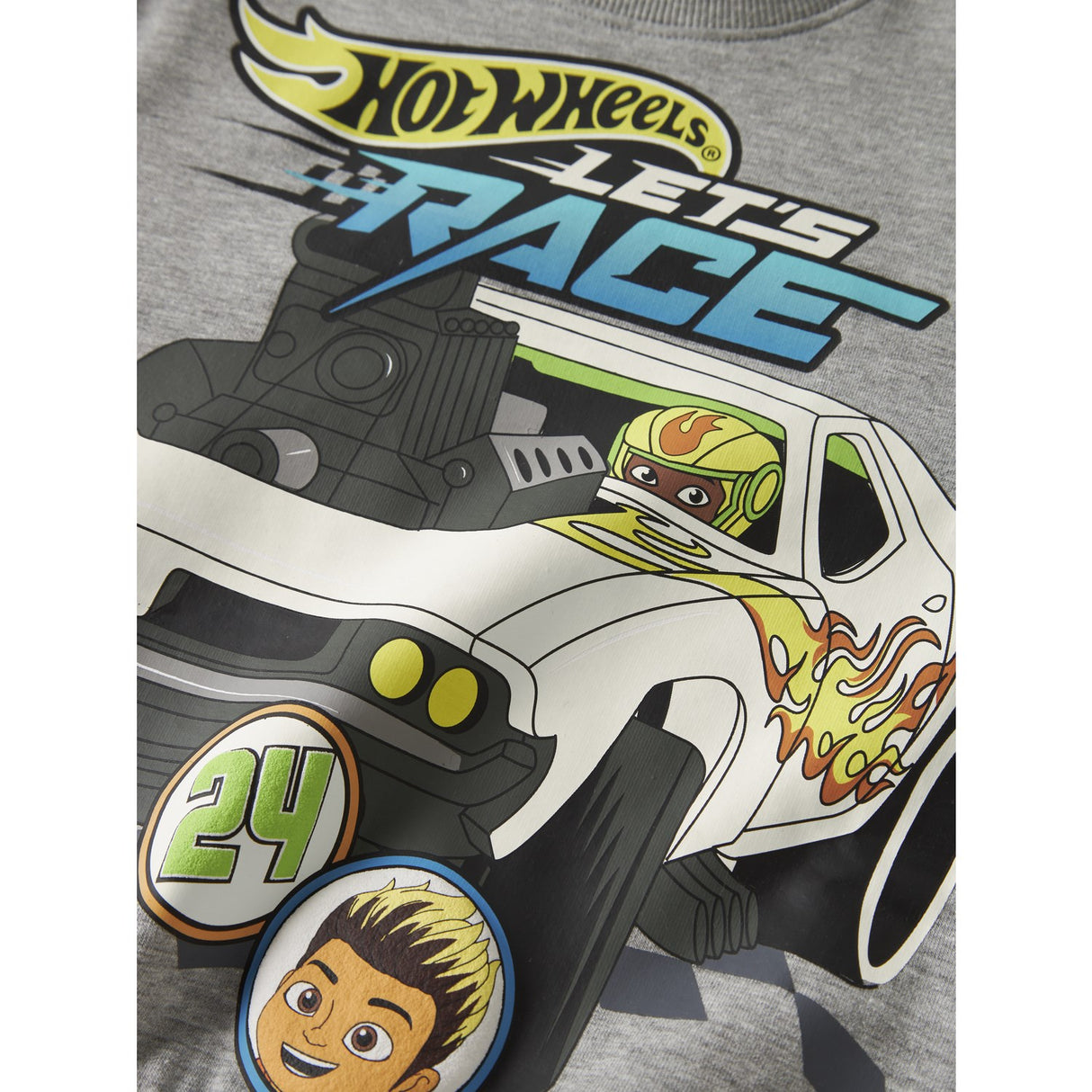 Name It Grey Melange Nmmsloan Hotwheels Nreg Sweat Bru Mat