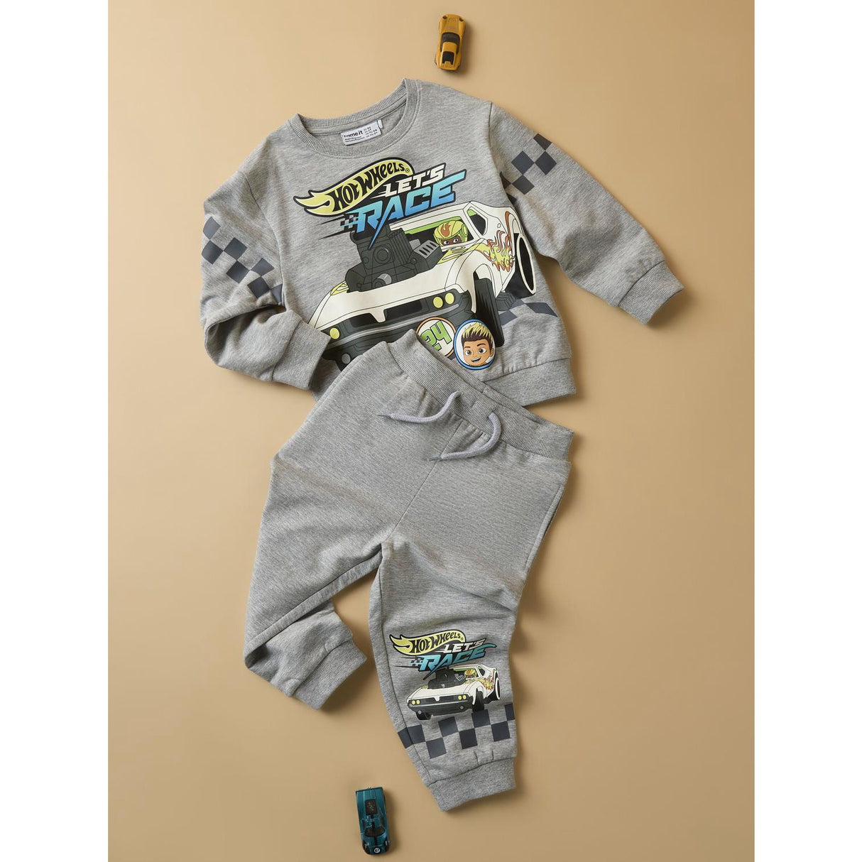 Name It Grey Melange Nmmsloan Hotwheels Nreg Sweat Bru Mat