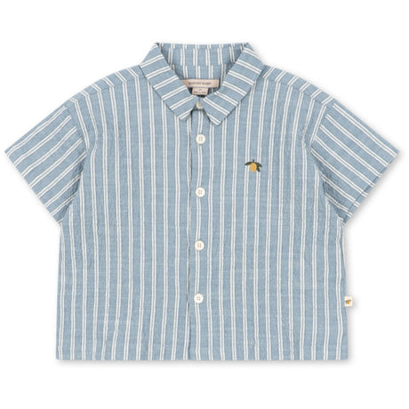 Konges Sløjd Trio Bleu Stripe Elliot Ss Shirt Gots