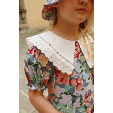 Konges Sløjd Bloomiegrape Blues Coeur Collar Dress Gots